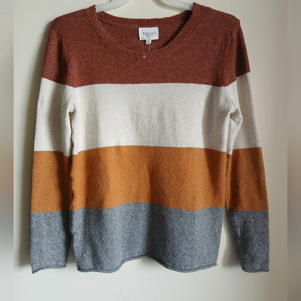 NWT Pinque Top Long Sleeve Color Multi Size Large - Picture 1 of 11